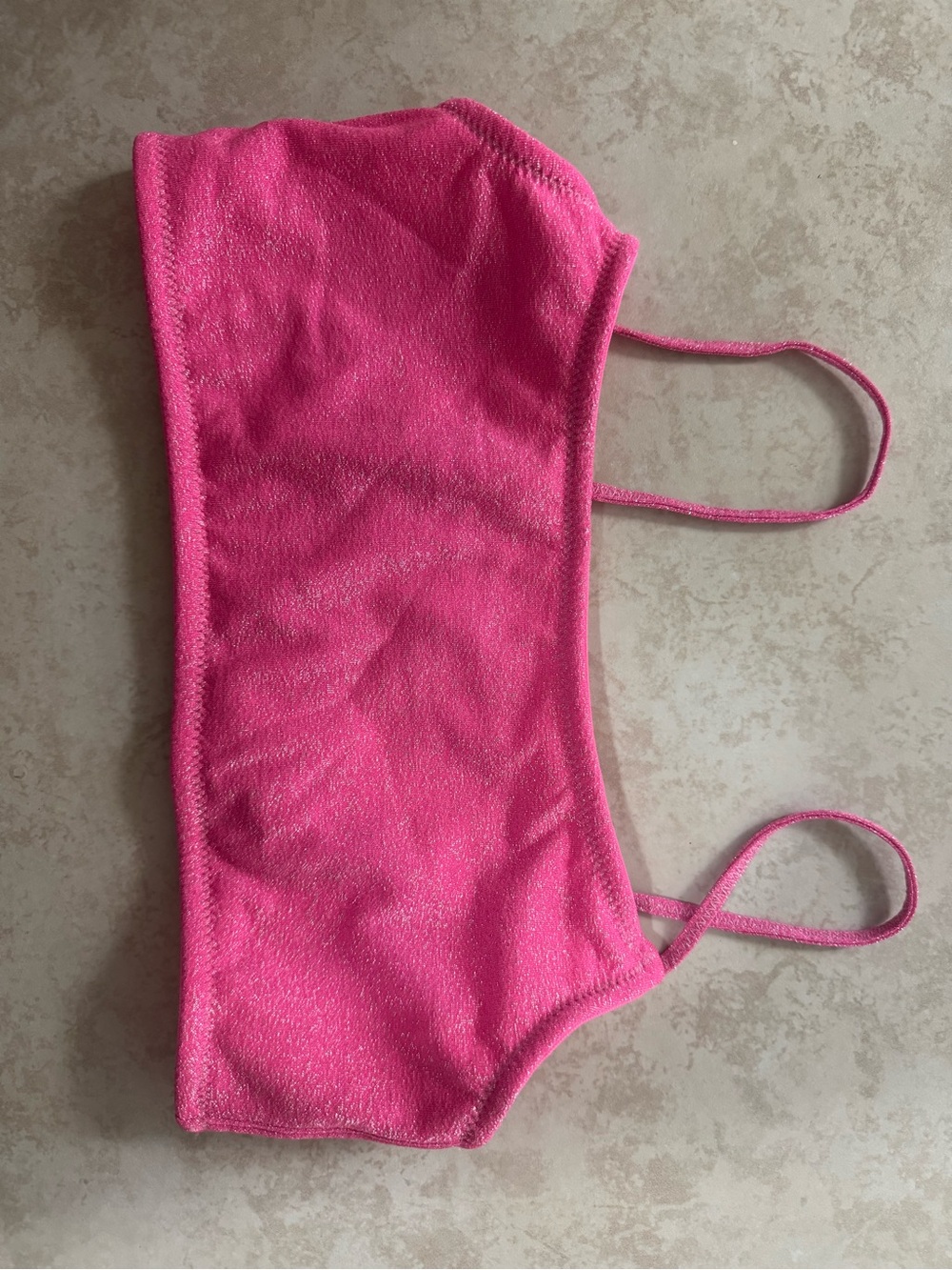 triangl swimwear Bright Pink Glitter Bandeau Top
